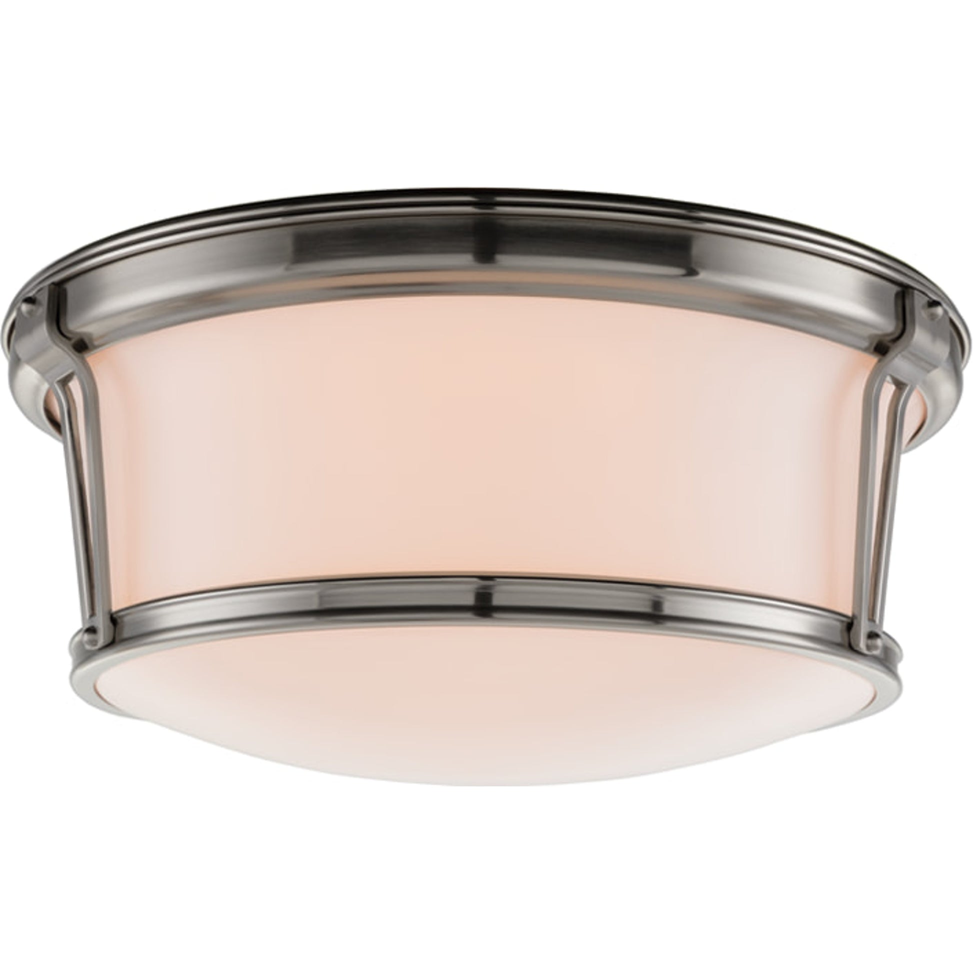 Newport Flush Mount by Hudson Valley in aged brass. Made from steel in a modern style.
