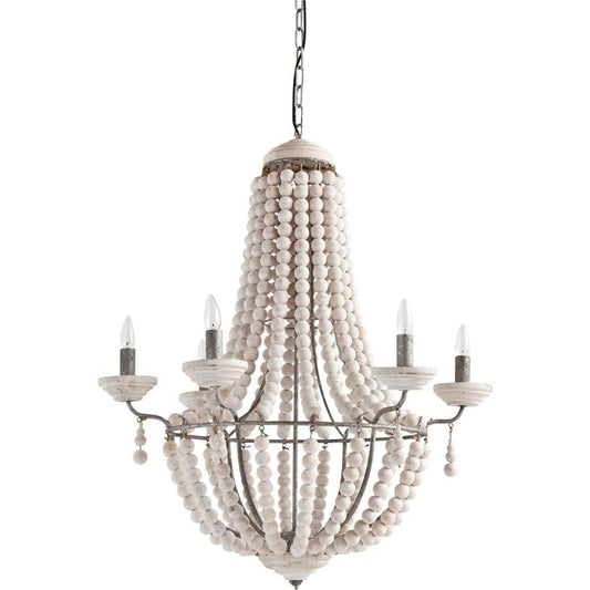 Phillum Chandelier by Mercana in cream. Made from unique in a traditional style.