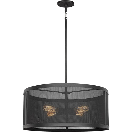 Gereon Four Light Pendant by Visual Comfort & Co. in black. Made from steel in a unique style.