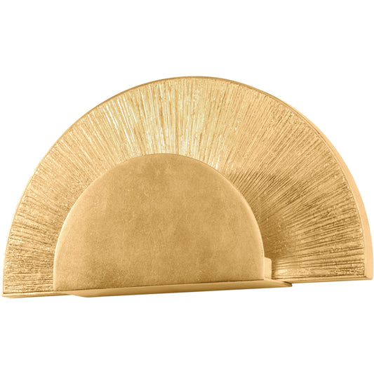 Homecrest Wall Sconce by Hudson Valley in vintage gold leaf. Made from iron in a unique style.