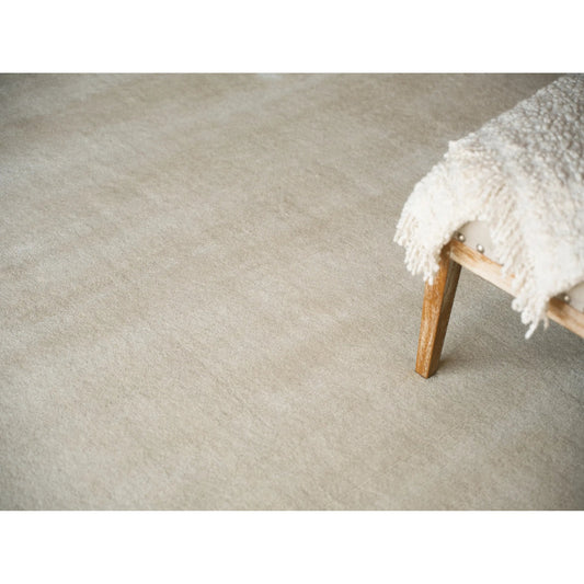 Velutto Modern 6541 Rug by Exquisite Rugs in light beige. Made from silky nylon in a unique style.