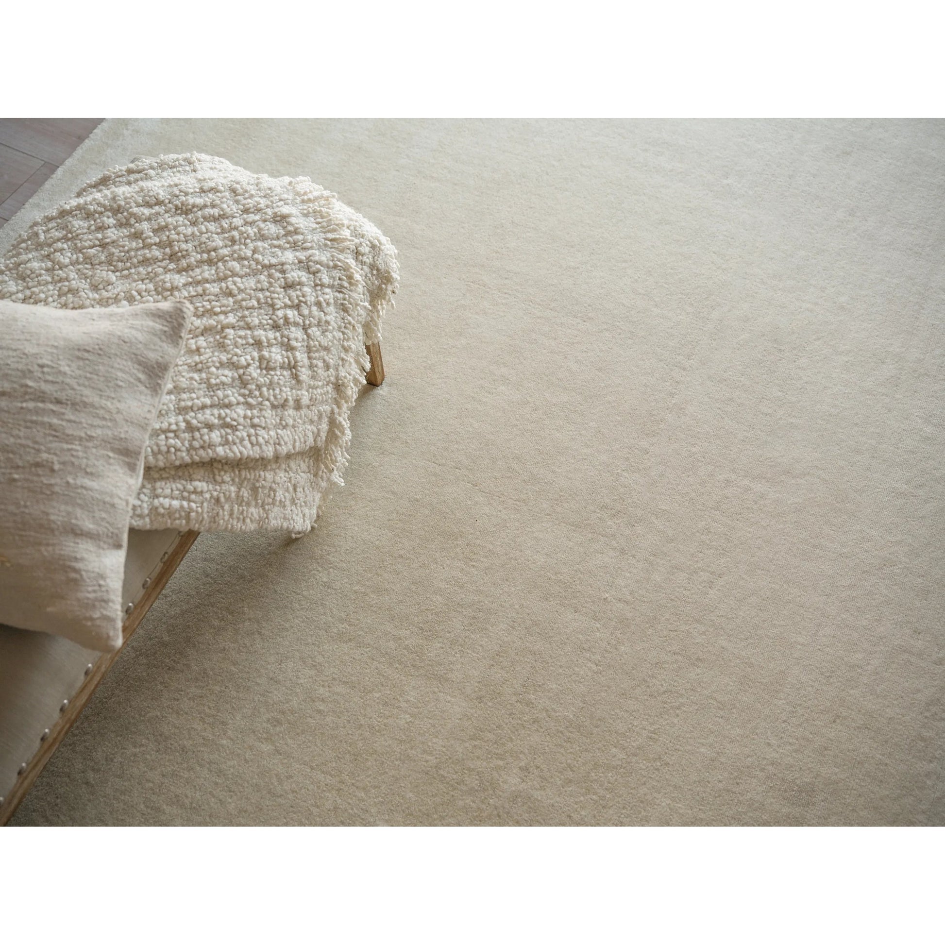 Velutto Modern 6541 Rug by Exquisite Rugs in light beige. Made from silky nylon in a unique style.