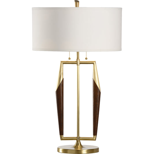Ferretti Lamp by Frederick Cooper in brown, gold. Made from wood in a transitional style.