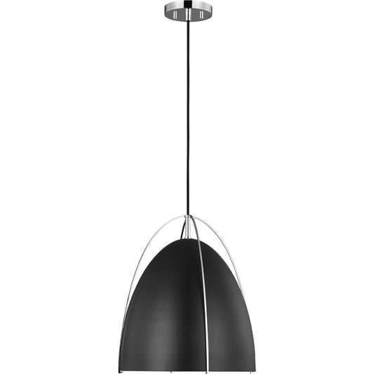 Norman Black One Light Pendant by Visual Comfort & Co.. Made from steel in a modern style.
