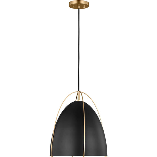Norman Black One Light Pendant by Visual Comfort & Co.. Made from steel in a modern style.