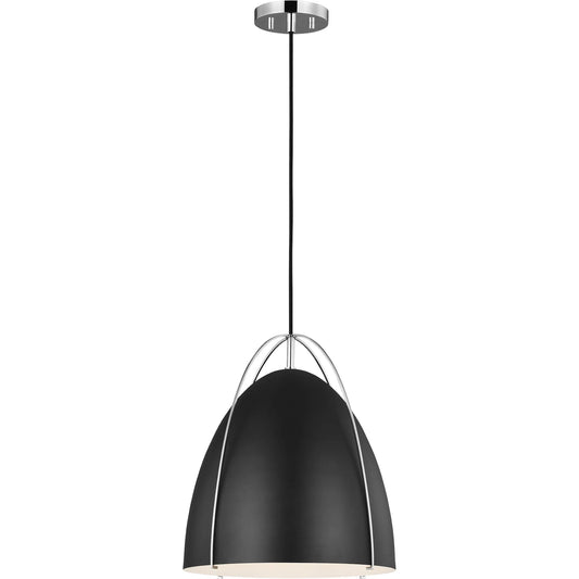 Norman Black One Light Pendant by Visual Comfort & Co.. Made from steel in a modern style.