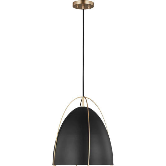 Norman Black One Light Pendant by Visual Comfort & Co.. Made from steel in a modern style.