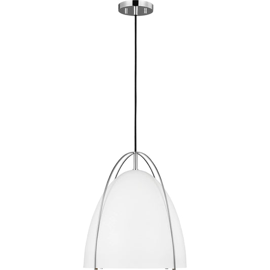 Norman White One Light Pendant by Visual Comfort & Co.. Made from steel in a unique style.