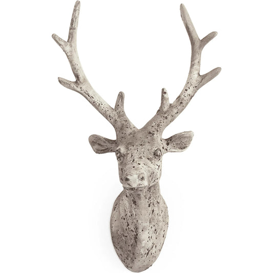 Distressed Grey Wash Deer Head by Zentique in distressed grey wash. Made from terracotta in a unique style.