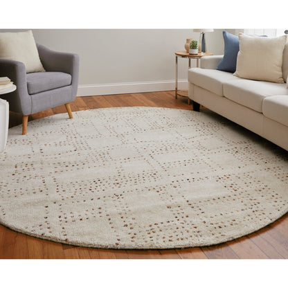 Truxel Polka Dots Rug - T26T6040 by Thom Felicia by Feizy Rugs in tan, brown. Made from wool in a unique style.
