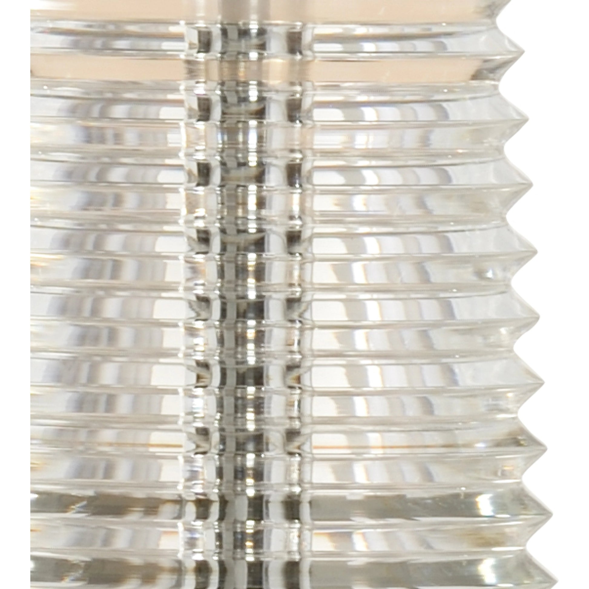 Hayden Lamp by Wildwood in clear, antique patina. Made from crystal in a transitional style.