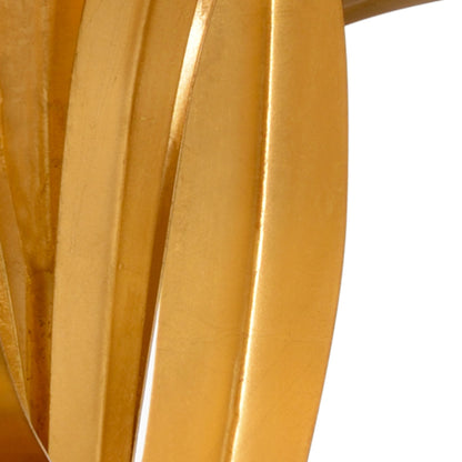 Lilith Lamp by Wildwood in antique gold leaf, natural black. Made from iron in a transitional style.