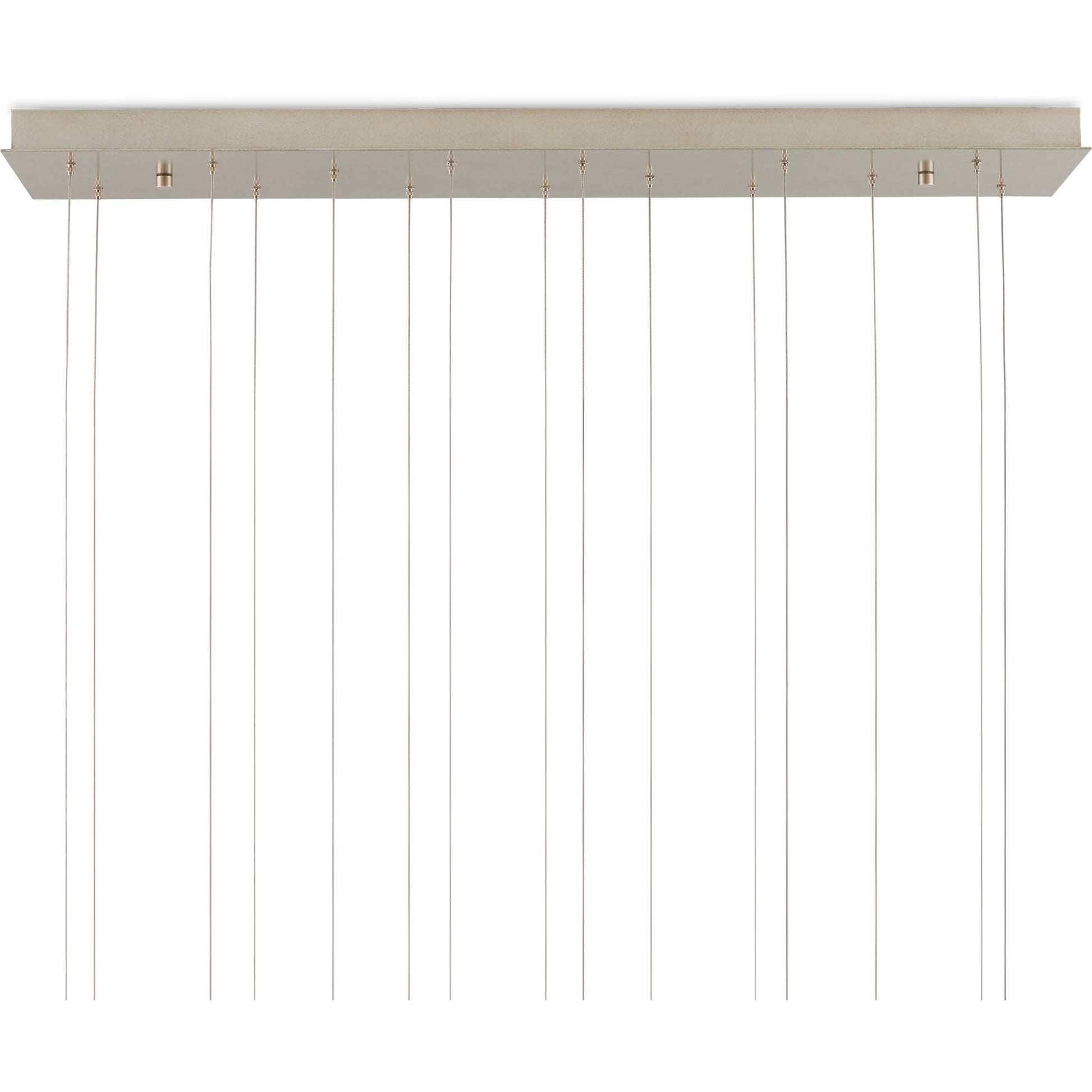 Virtu 15-Light Rectangular Multi-Drop Pendant by Currey and Company in natural, silver. Made from clamrose shell, metal, composite in a modern style.