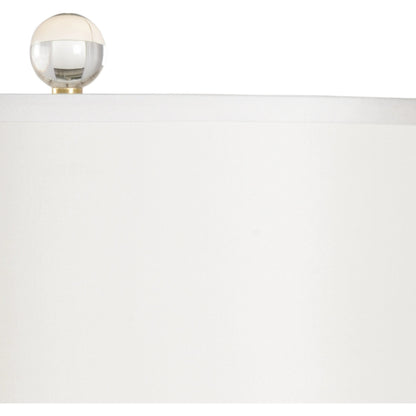 Hadid Lamp by Wildwood in clear, antique. Made from crystal, brass in a transitional style.