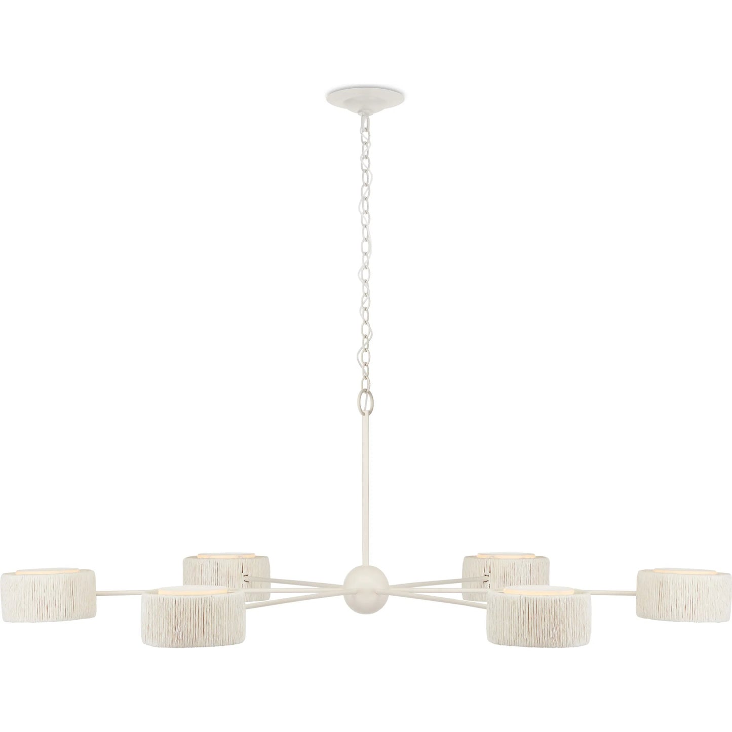 005 SI-1894440 | Additional Silo | Monreale Chandelier by Currey and Company in white. Made from wrought iron, paper twine in a modern style.