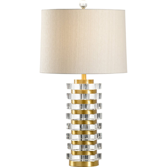 Layers of Luxe Lamp by Frederick Cooper in gold, clear. Made from crystal, brass in a transitional style.