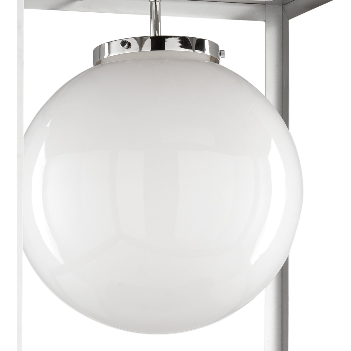 002 SR-837069 | Closeup | High Street I Chandelier by Wildwood in polished nickel, milk. Made from steel, glass in a modern style.