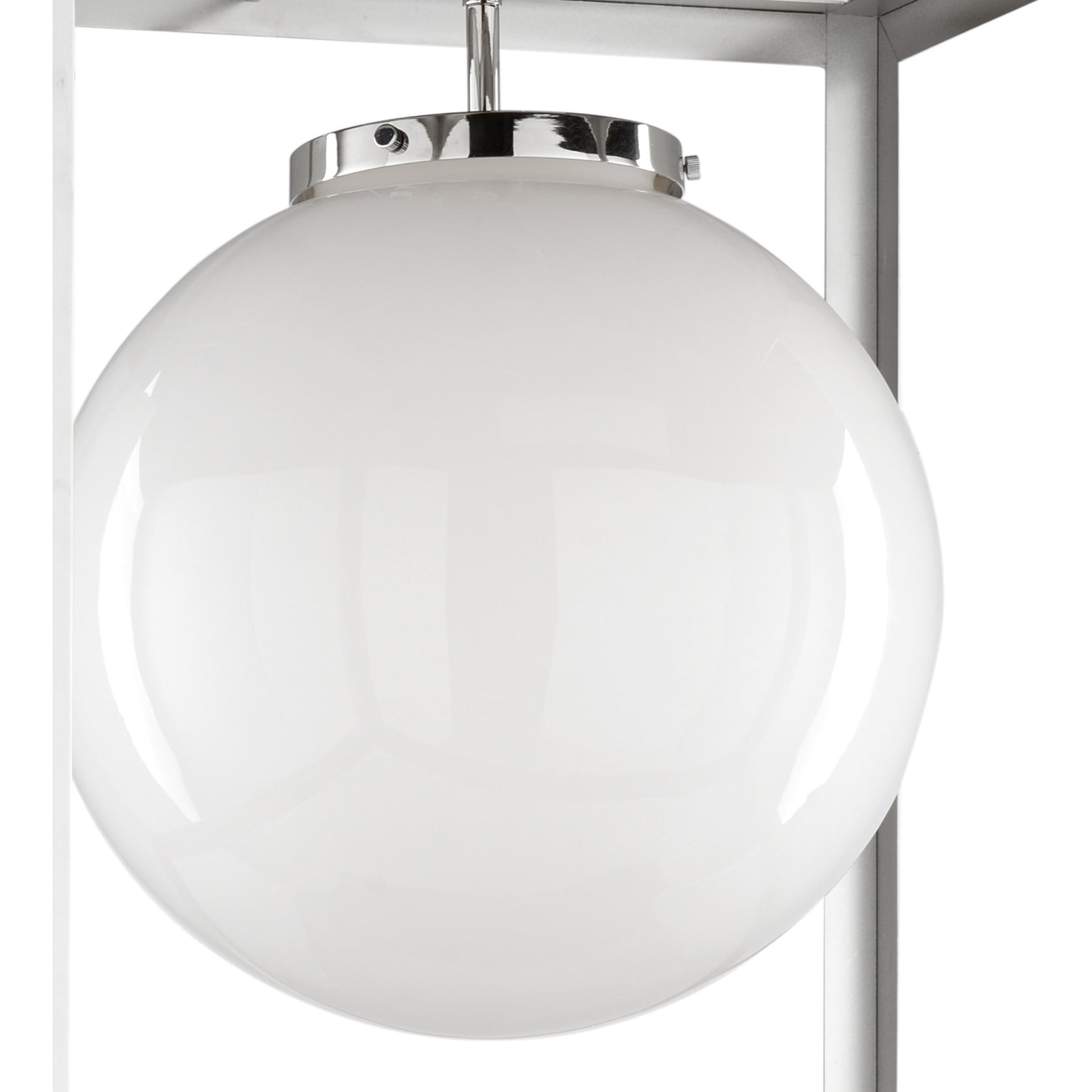 High Street I Chandelier by Wildwood in polished nickel, milk. Made from steel, glass in a modern style.