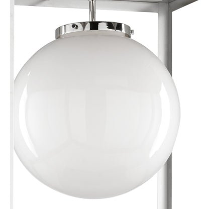 High Street I Chandelier by Wildwood in polished nickel, milk. Made from steel, glass in a modern style.