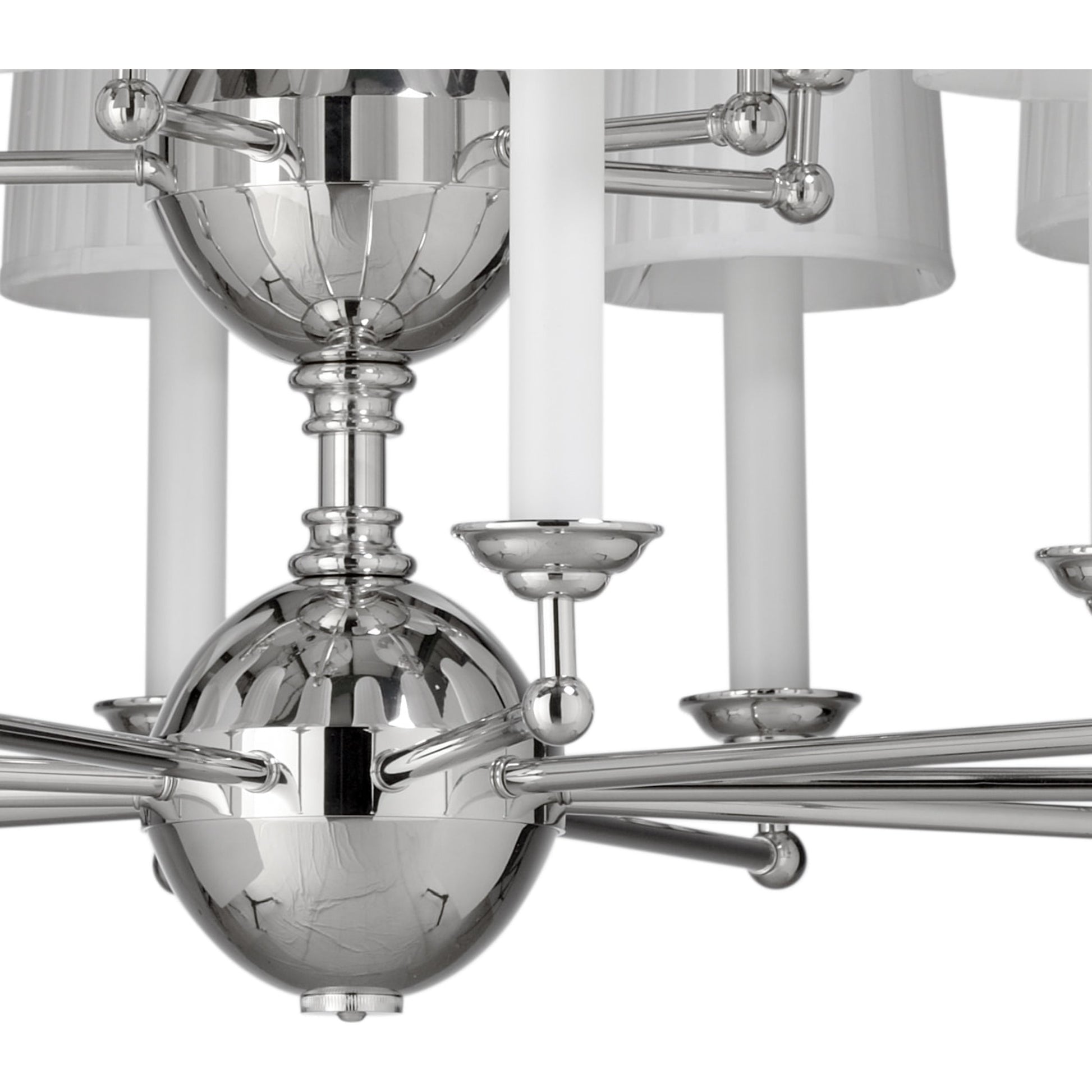 Jermyn Street II by Wildwood in polished nickel, off white silkette. Made from steel, fabric in a transitional style.