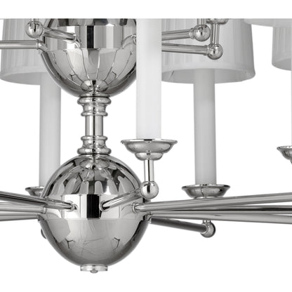 Jermyn Street II by Wildwood in polished nickel, off white silkette. Made from steel, fabric in a transitional style.