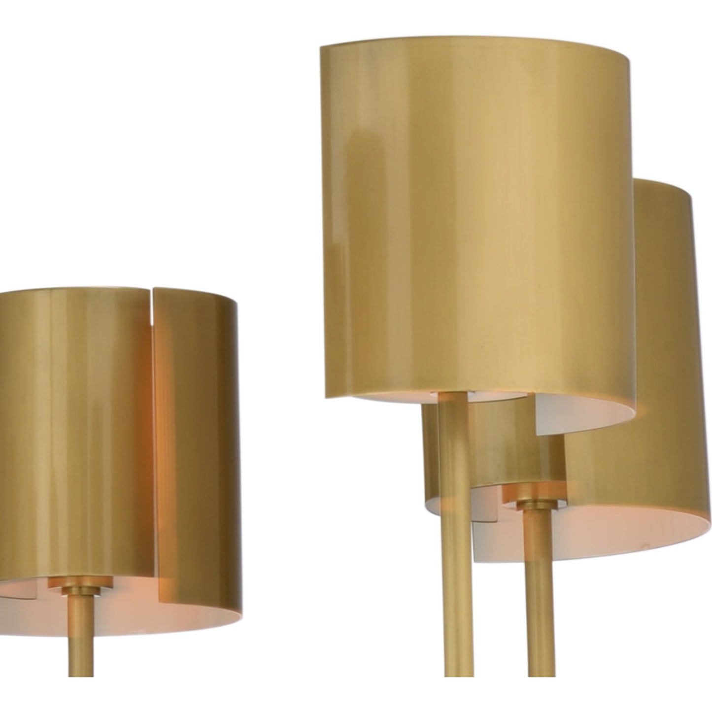 002 SR-837059 | Closeup | Castle Yard Chandelier by Wildwood in antique brass. Made from steel in a modern style.