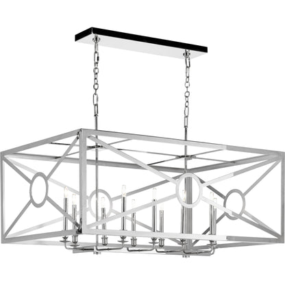 Chilton Grove Chandelier by Wildwood in polished nickel. Made from metal in a transitional style.
