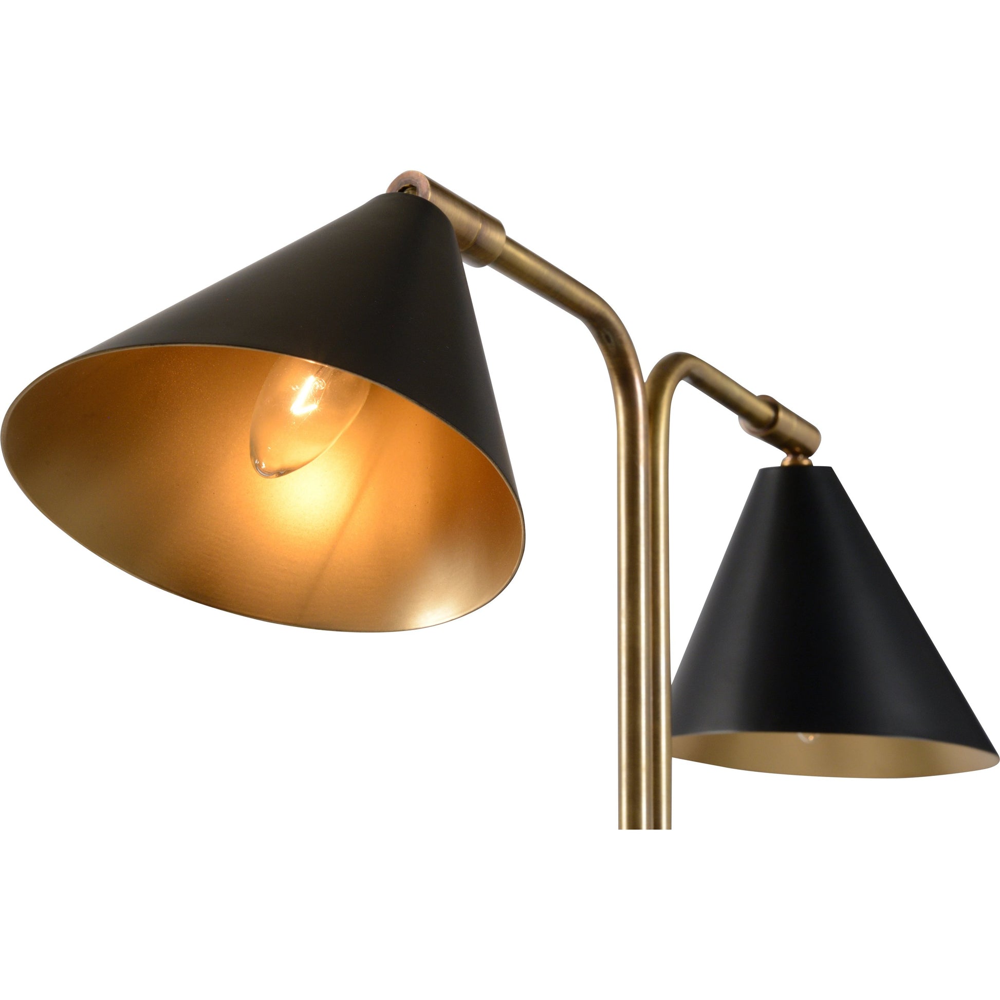 Rizzo Lamp by Wildwood in antique, black, black. Made from brass/iron in a modern style.