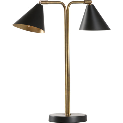 Rizzo Lamp by Wildwood in antique, black, black. Made from brass/iron in a modern style.