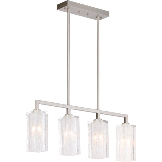 Lucallan Four Light Pendant by Wildwood in silver. Made from iron/acrylic in a modern style.