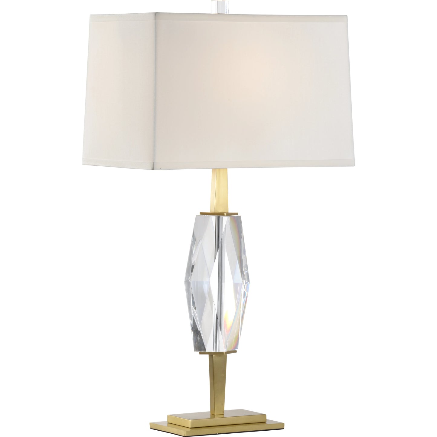 001 SI-2104510 | Primary Silo | Copious Lamp by Wildwood in clear, brushed brass. Made from crystal in a modern style.
