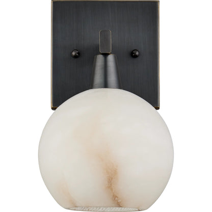 Bombelles Bath Wall Sconce by Currey and Company. Made from metal, alabaster in a modern style.