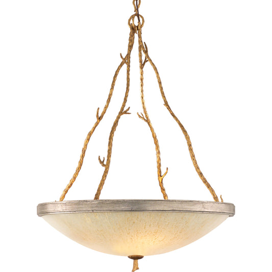 Parc Royale Pendant by Corbett in gold, silver leaf. Made from hand-worked iron in a transitional style.