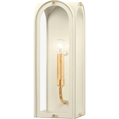 Lincroft 1 Light Wall Sconce by Hudson Valley in vintage gold leaf, soft sand. Made from iron in a modern style.