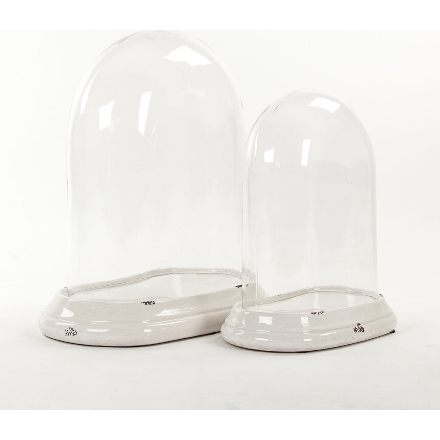002 S-337266 | Additional Silo | Glass Terrarium by Zentique in distressed crackle white and ceramic, glass. Made from ceramic, glass in a cottage & farmhouse style.