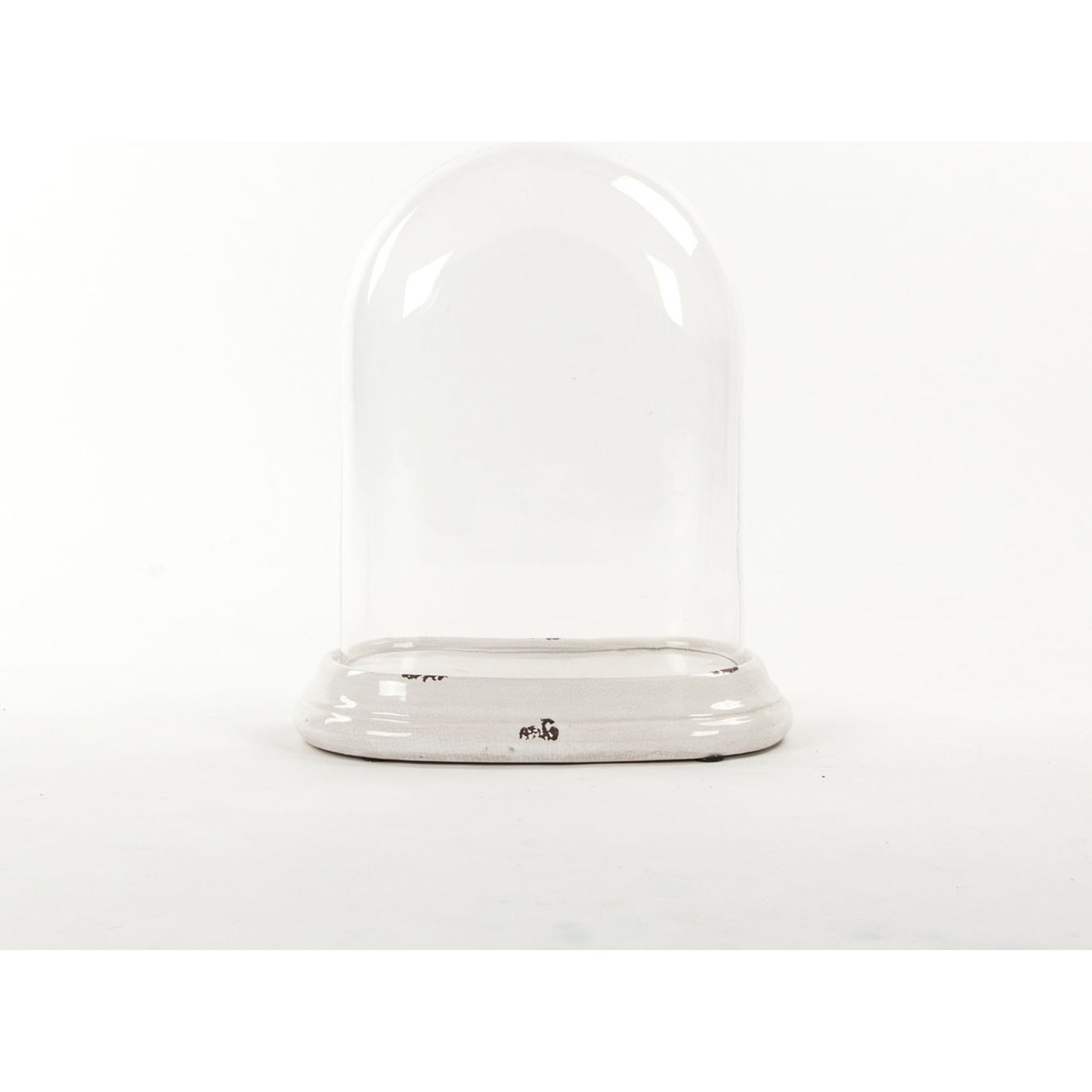 005 S-337266 | Additional Silo | Glass Terrarium by Zentique in distressed crackle white and ceramic, glass. Made from ceramic, glass in a cottage & farmhouse style.