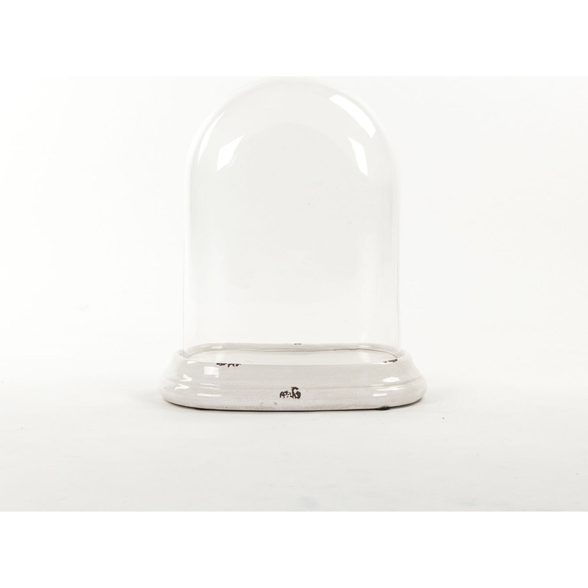 Glass Terrarium by Zentique in distressed crackle white and ceramic, glass. Made from ceramic, glass in a cottage & farmhouse style.