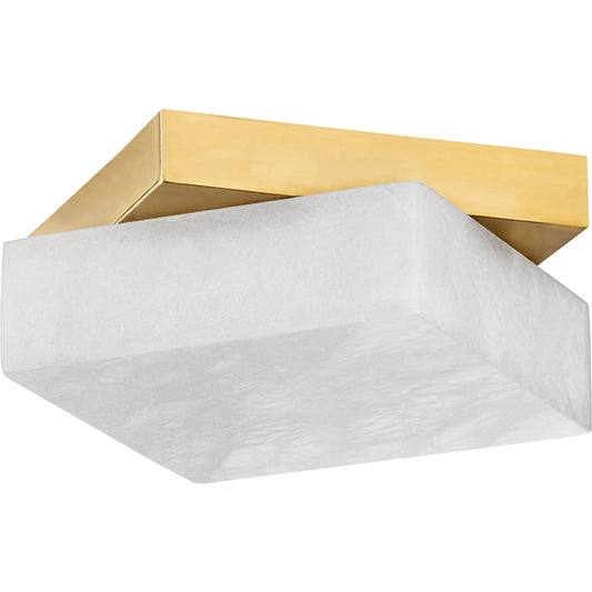Brockton 1 Light Flush Mount by Hudson Valley in aged brass. Made from brass in a modern style.
