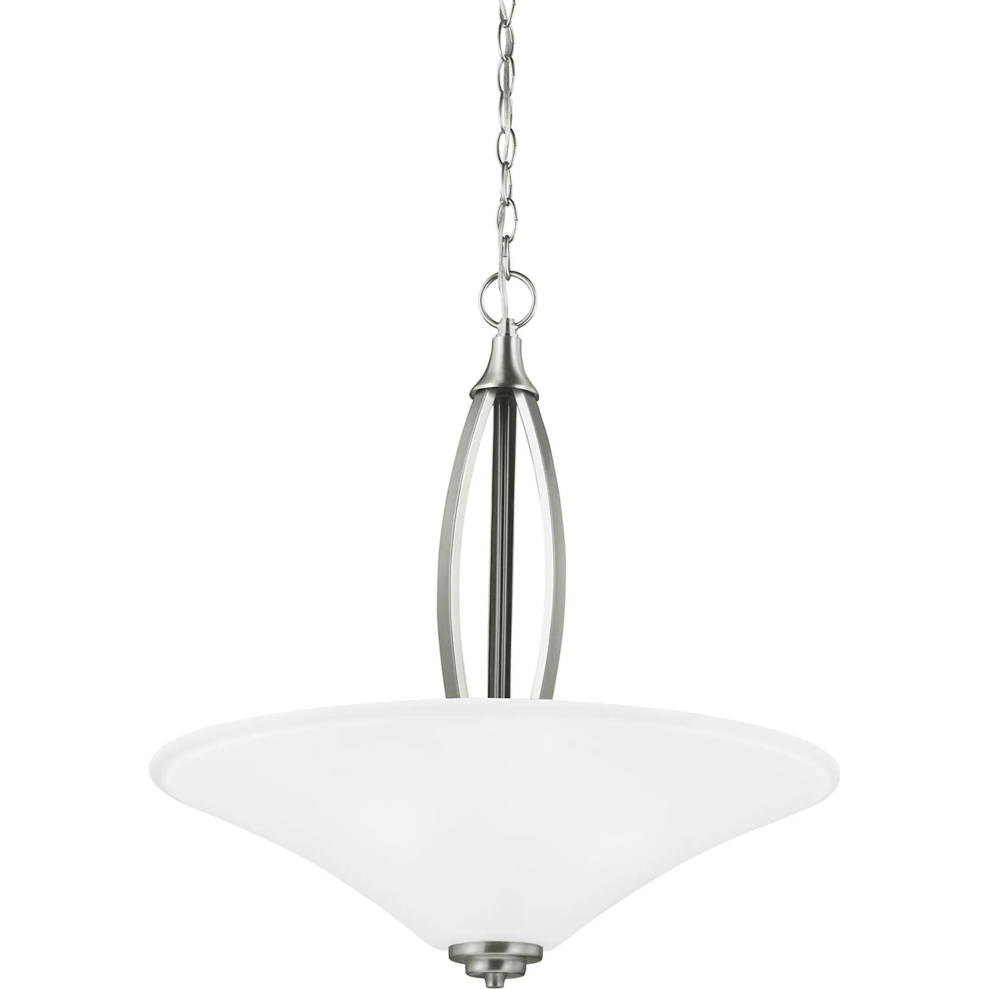 Metcalf Three Light Pendant by Visual Comfort & Co. in autumn bronze. Made from steel in a unique style.