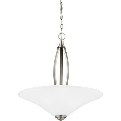 Metcalf Three Light Pendant by Visual Comfort & Co. in autumn bronze. Made from steel in a unique style.