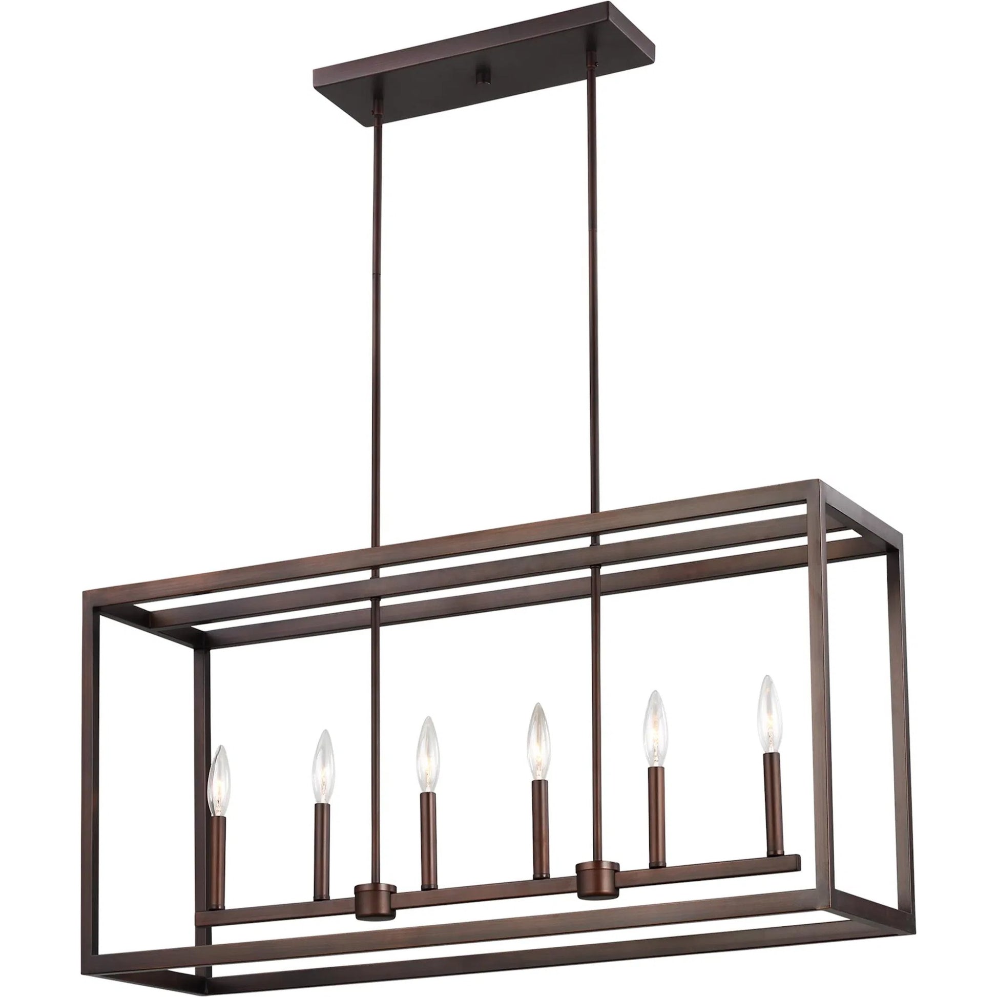Moffet Street Six Light Island Pendant by Visual Comfort & Co.. Made from steel in a unique style.
