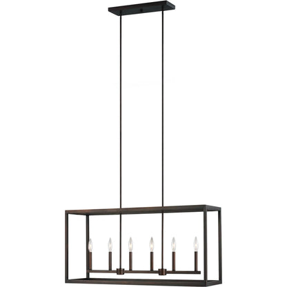 Moffet Street Six Light Island Pendant by Visual Comfort & Co.. Made from steel in a unique style.