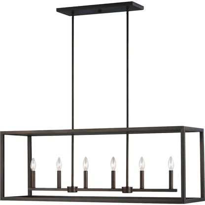 Moffet Street Six Light Island Pendant by Visual Comfort & Co.. Made from steel in a unique style.