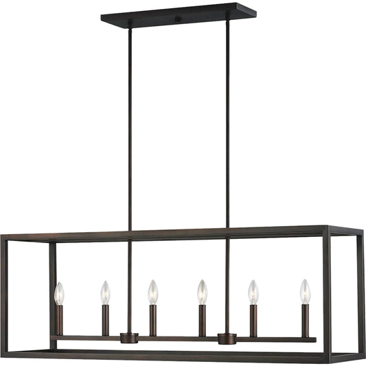 Moffet Street Six Light Island Pendant by Visual Comfort & Co.. Made from steel in a unique style.