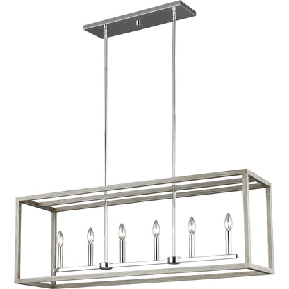 Moffet Street Six Light Island Pendant by Visual Comfort & Co.. Made from steel in a unique style.