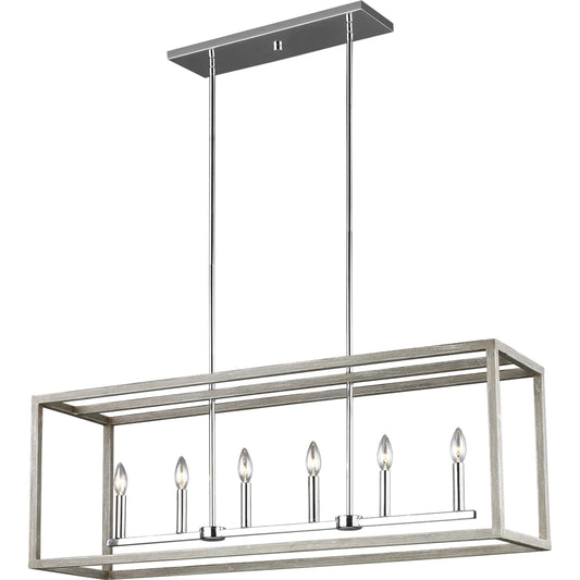 Moffet Street Six Light Island Pendant by Visual Comfort & Co.. Made from steel in a unique style.