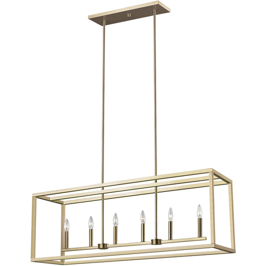 Moffet Street Six Light Island Pendant by Visual Comfort & Co.. Made from steel in a unique style.