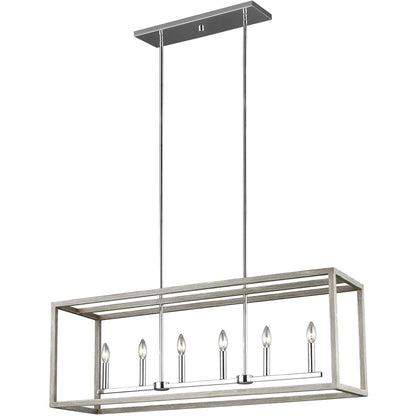 Moffet Street Six Light Island Pendant by Visual Comfort & Co.. Made from steel in a unique style.