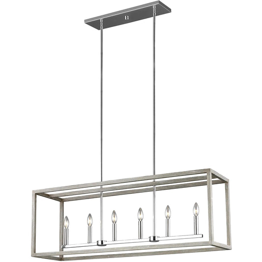 Moffet Street Six Light Island Pendant by Visual Comfort & Co.. Made from steel in a unique style.