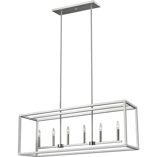 Moffet Street Six Light Island Pendant by Visual Comfort & Co.. Made from steel in a unique style.